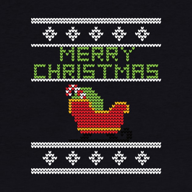 Ugly Christmas Sweater Design Merry Christmas Sleigh by lucidghost